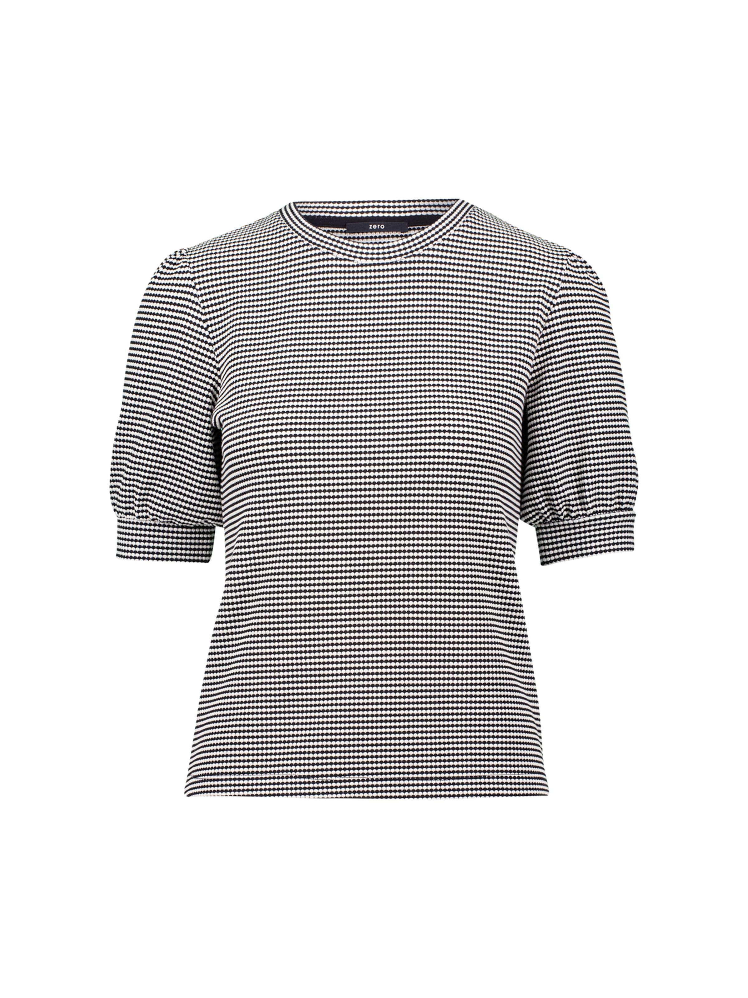 zero Strukturshirt kurzen Puffärmeln in Schwarz: Vorderseite