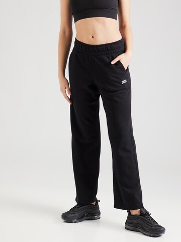 DKNY Performance Flared Workout Pants in Black: front