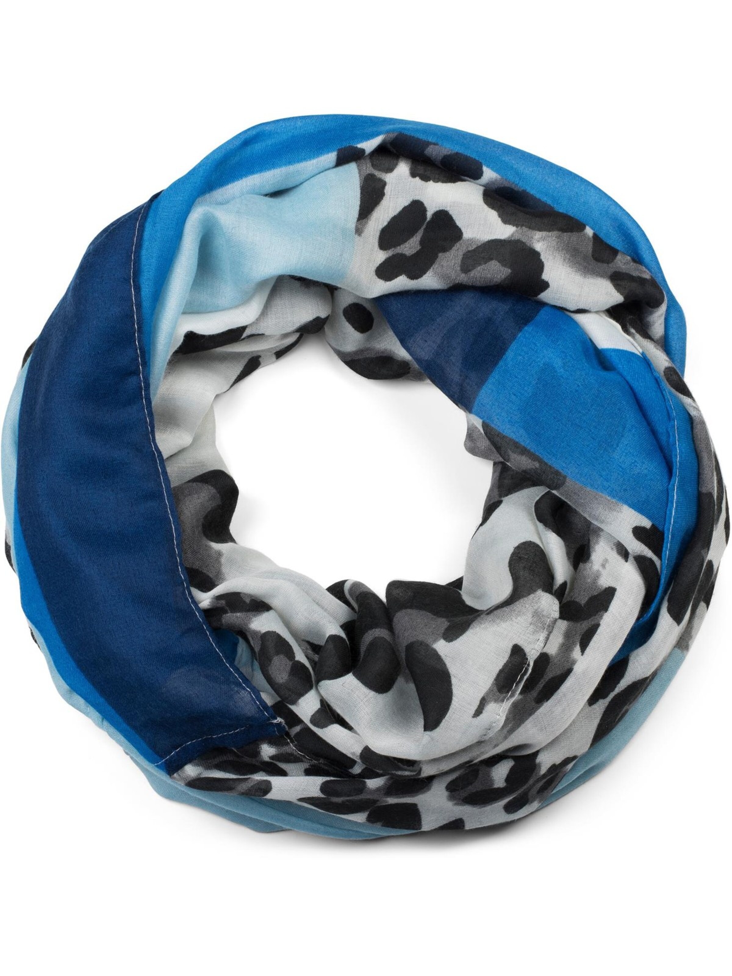 styleBREAKER Loop scarf 'Leo Loop Schal im Colour Blocking Style' in Blue: front