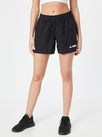 ADIDAS TERREX Regular Workout Pants in Black: front