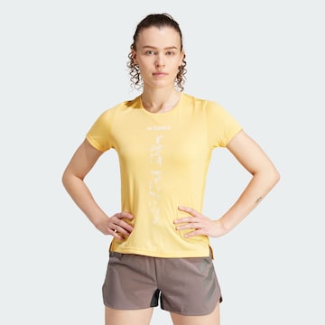 ADIDAS TERREX Performance Shirt 'Agravic' in Yellow: front