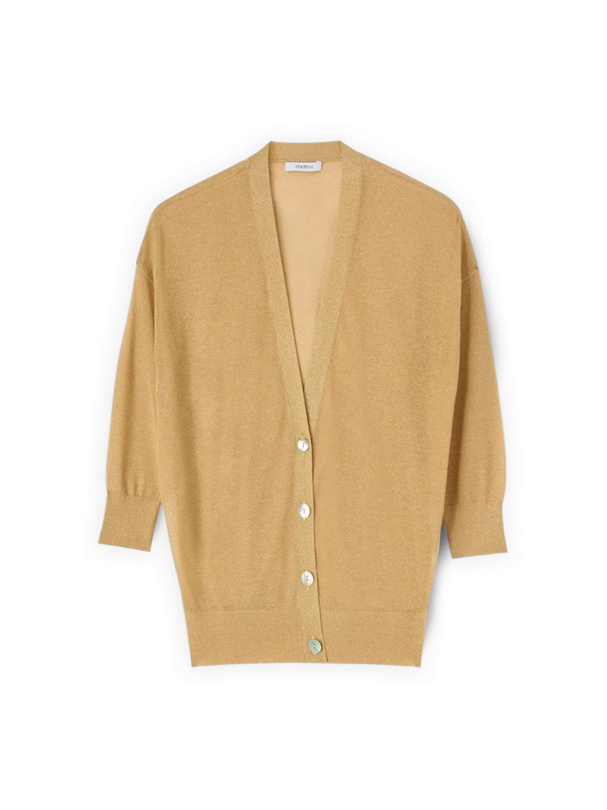 Cardigan MOTIVI en or : devant