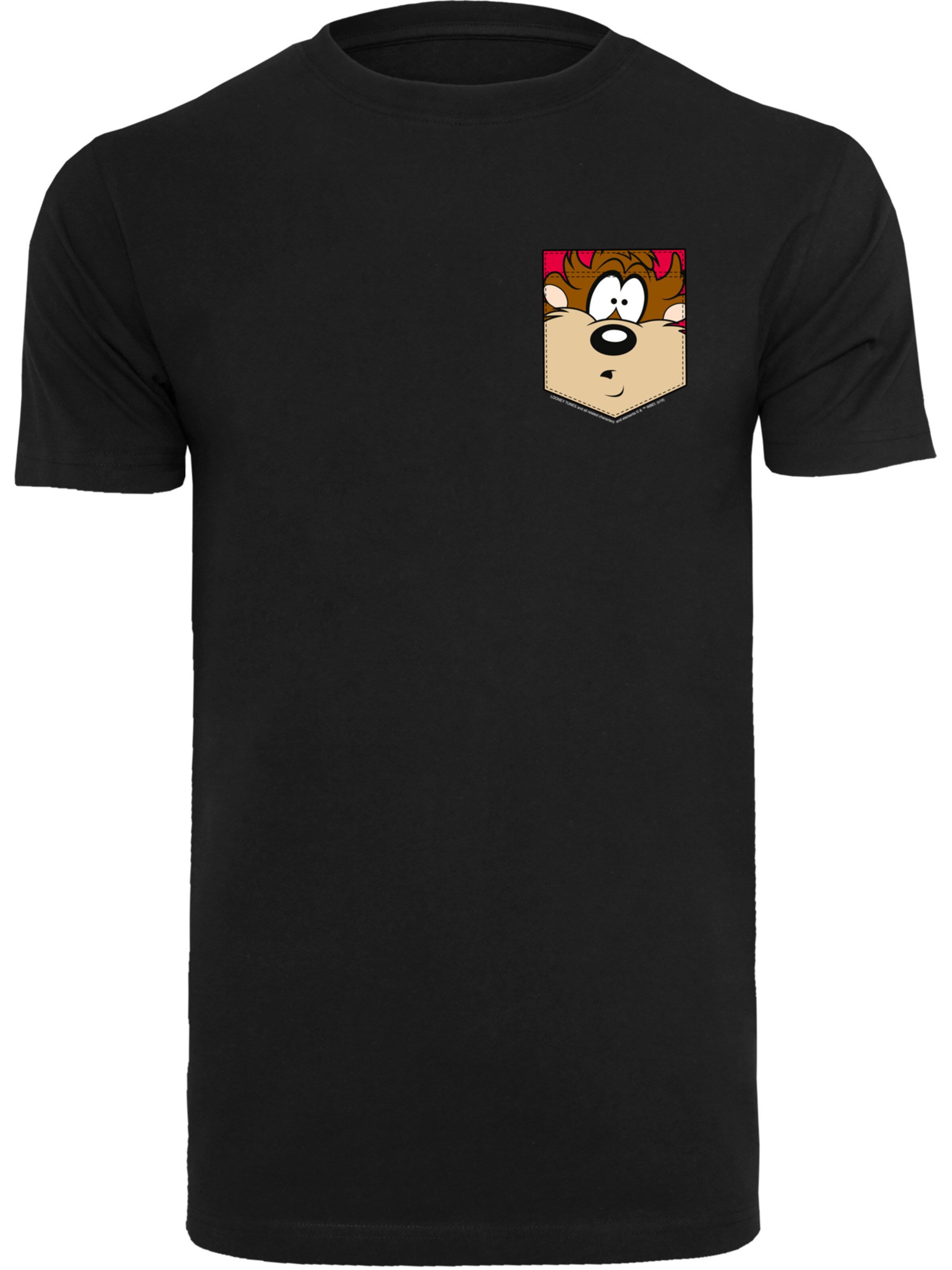 T-Shirt 'Looney Tunes Tasmanian Devil Face' F4NT4STIC en noir : devant