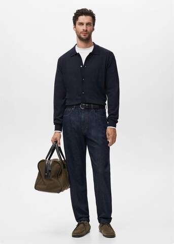 MANGO MAN Knit Cardigan 'Willyo' in Blue