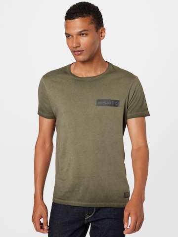 REPLAY Shirt in Groen: voorkant