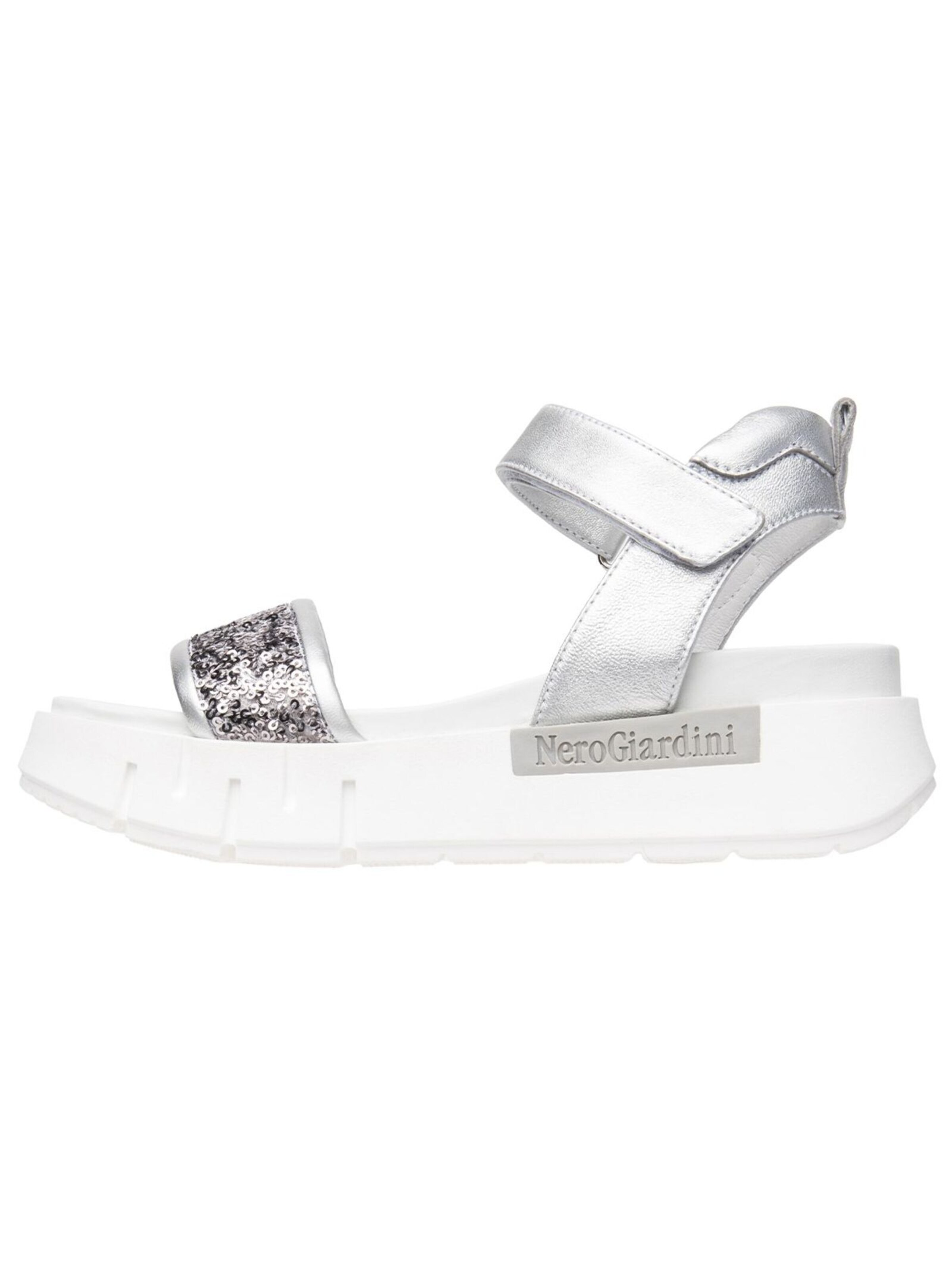 Nero Giardini Sandalen met riem in Zilver