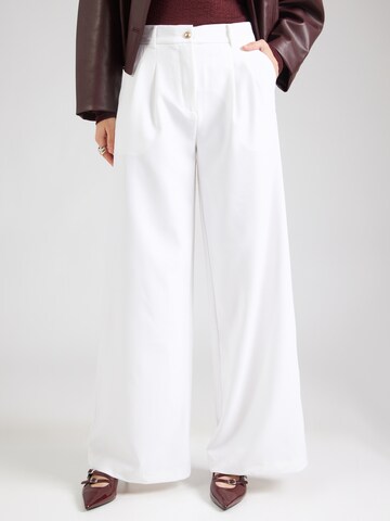 GUESS Wide leg Pleat-Front Pants 'ANDREE TAILOR' in White: front