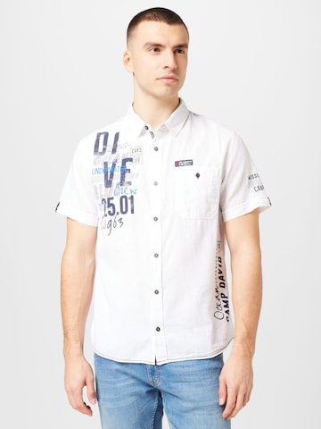 CAMP DAVID Regular fit Button Up Shirt in White: front