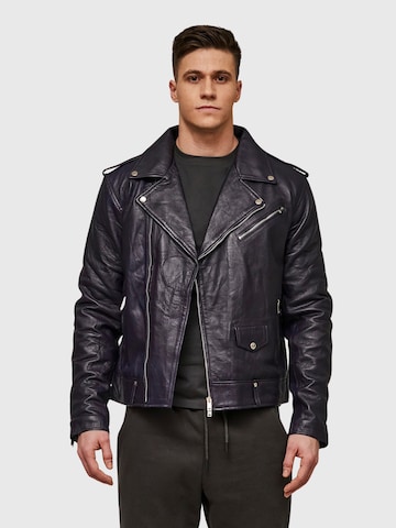 THE ODDS Overgangsjakke 'Mulberry Purple Matte Leather Jacket Men/ LMTD Edition' i sort: forside