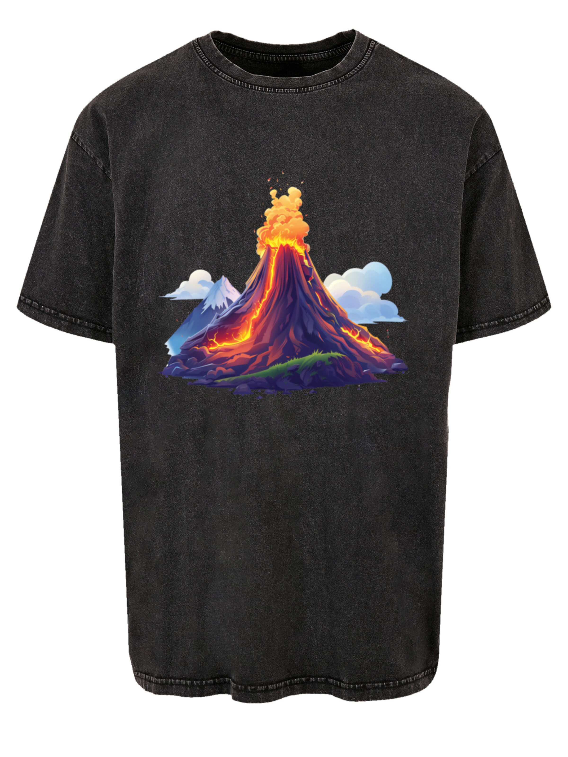 F4NT4STIC Shirt 'Vulkanausbruch' in Zwart: voorkant