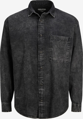 JACK & JONES Regular fit Button Up Shirt 'OWEN' in Grey: front