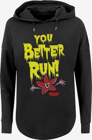 Sweat-shirt 'Stranger Things You Better Run Netflix TV Series' F4NT4STIC en noir : devant