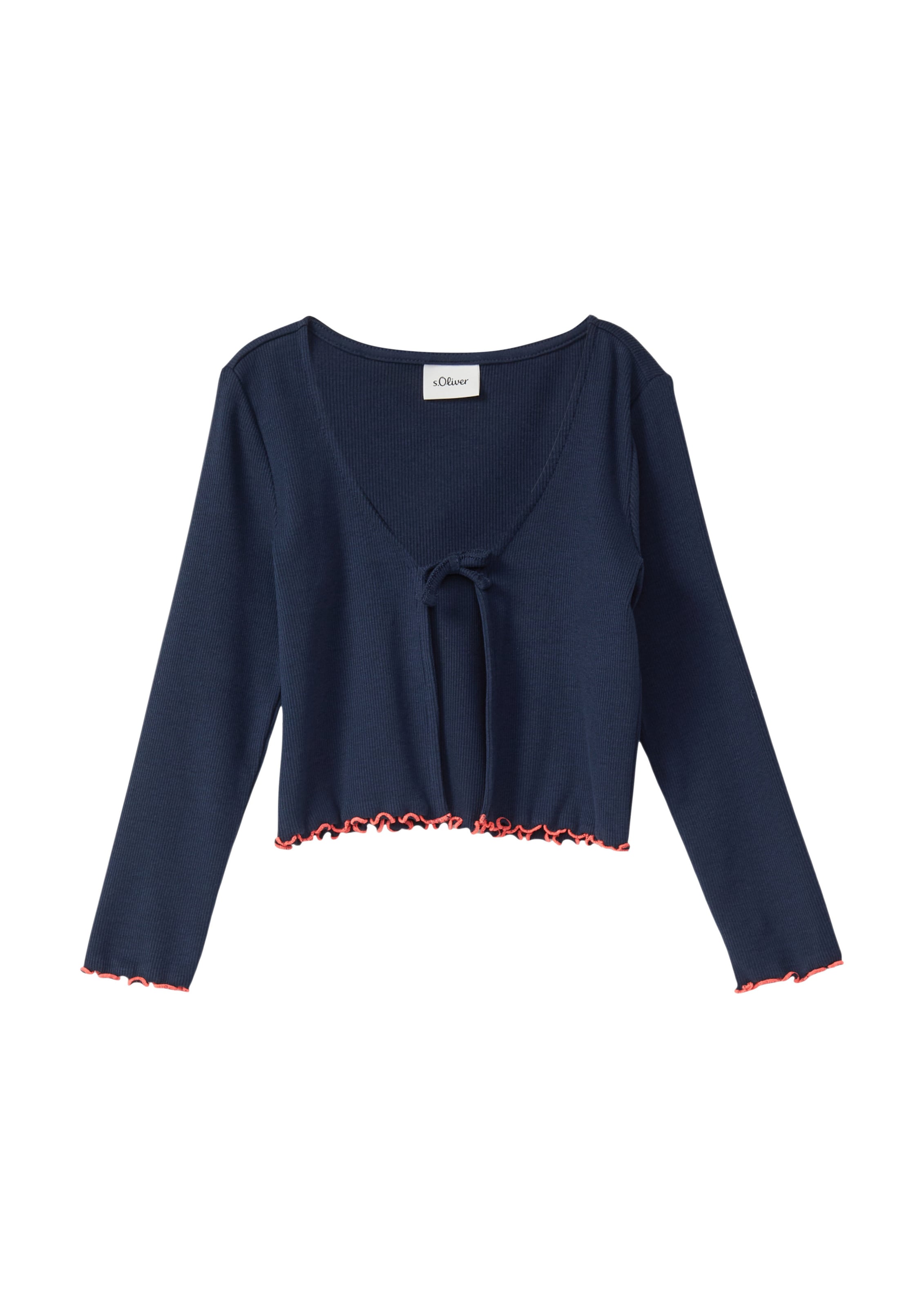 s.Oliver Gebreid vest in Blauw: voorkant