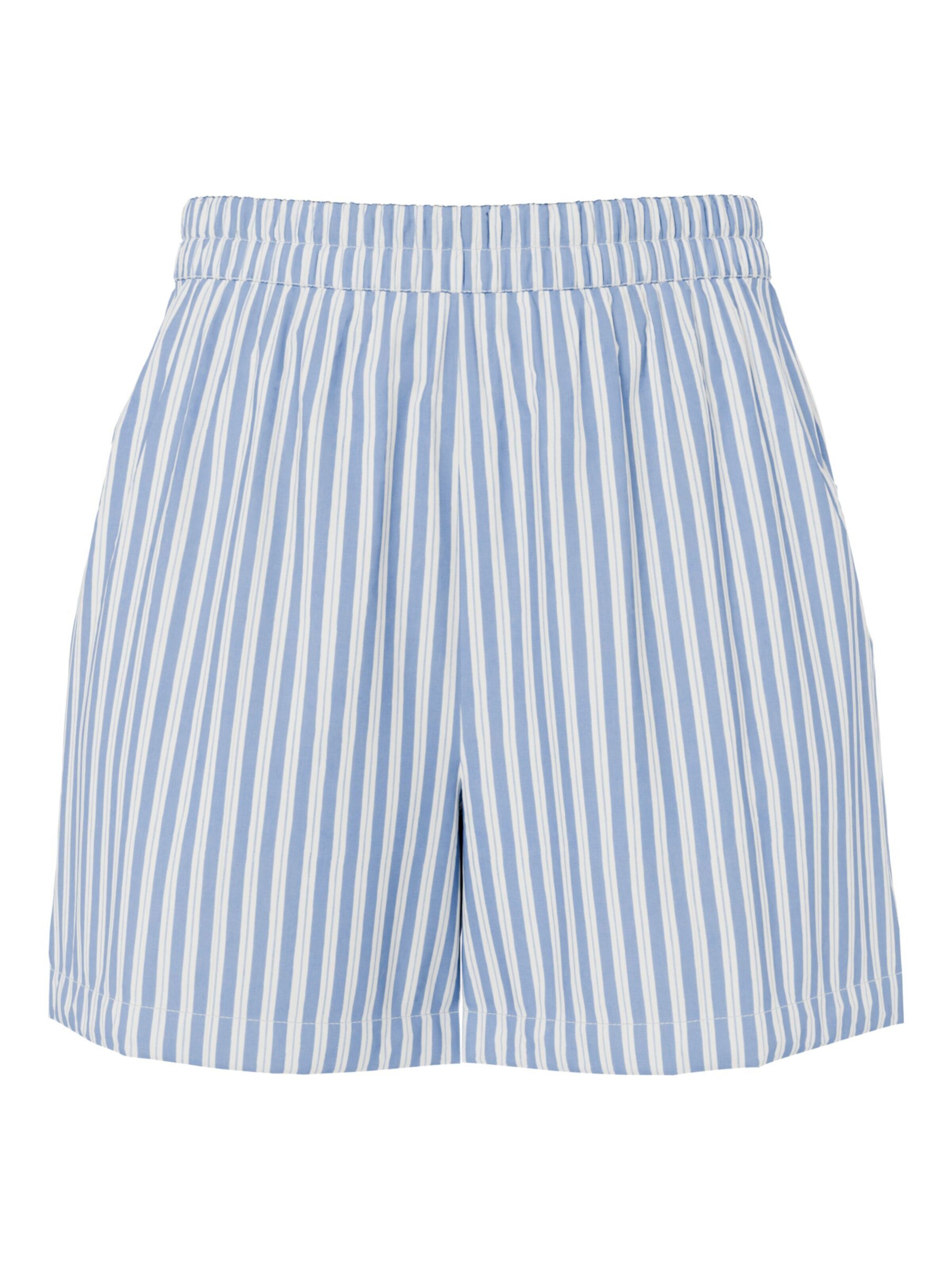 PIECES Pantalon 'PCJolly' en bleu violet / blanc, Vue avec produit