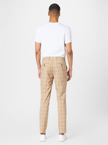 JACK & JONES Slim fit Trousers with creases 'FRANCO' in Brown