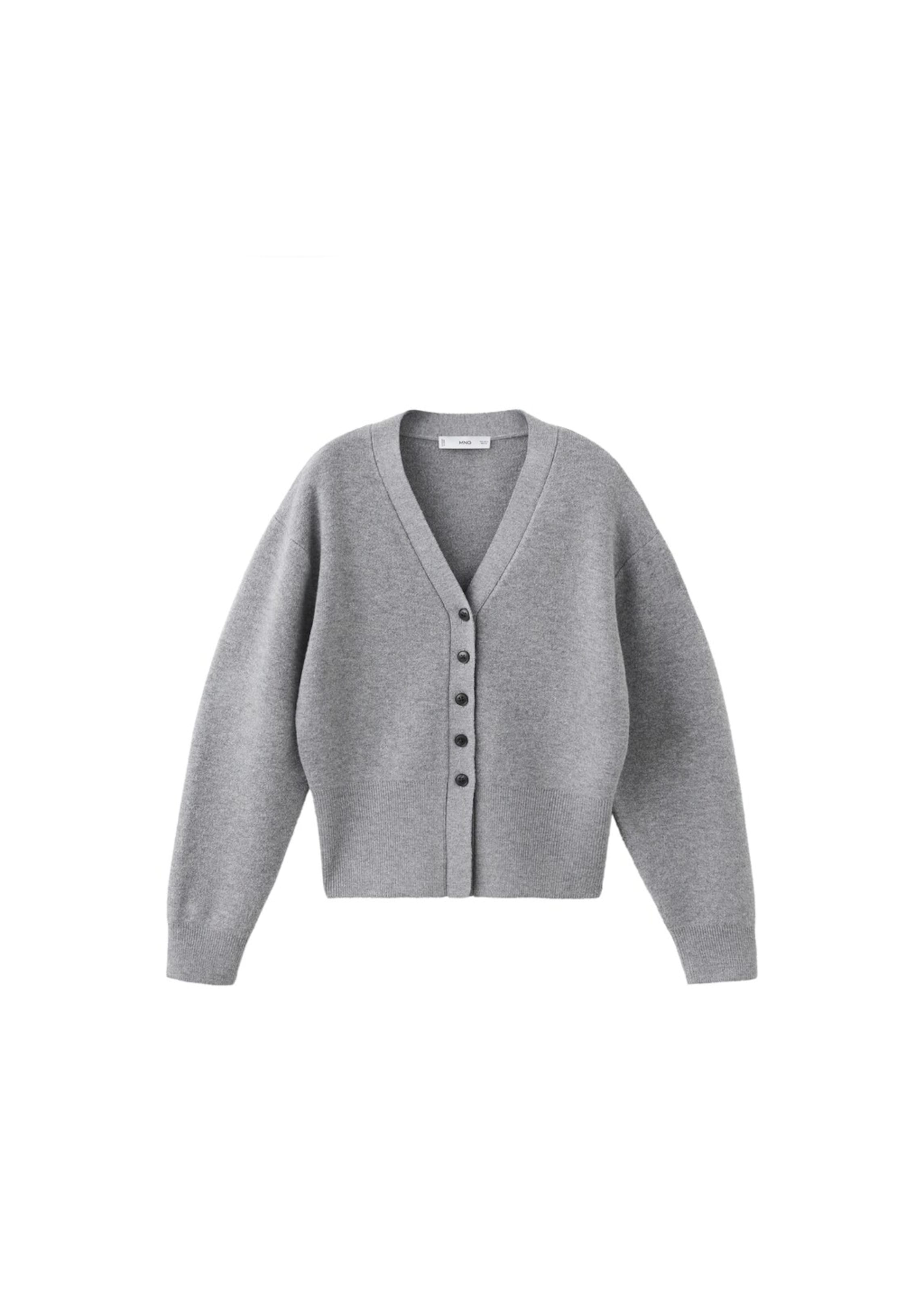 MANGO Knit Cardigan 'jarabe' in Grey: front