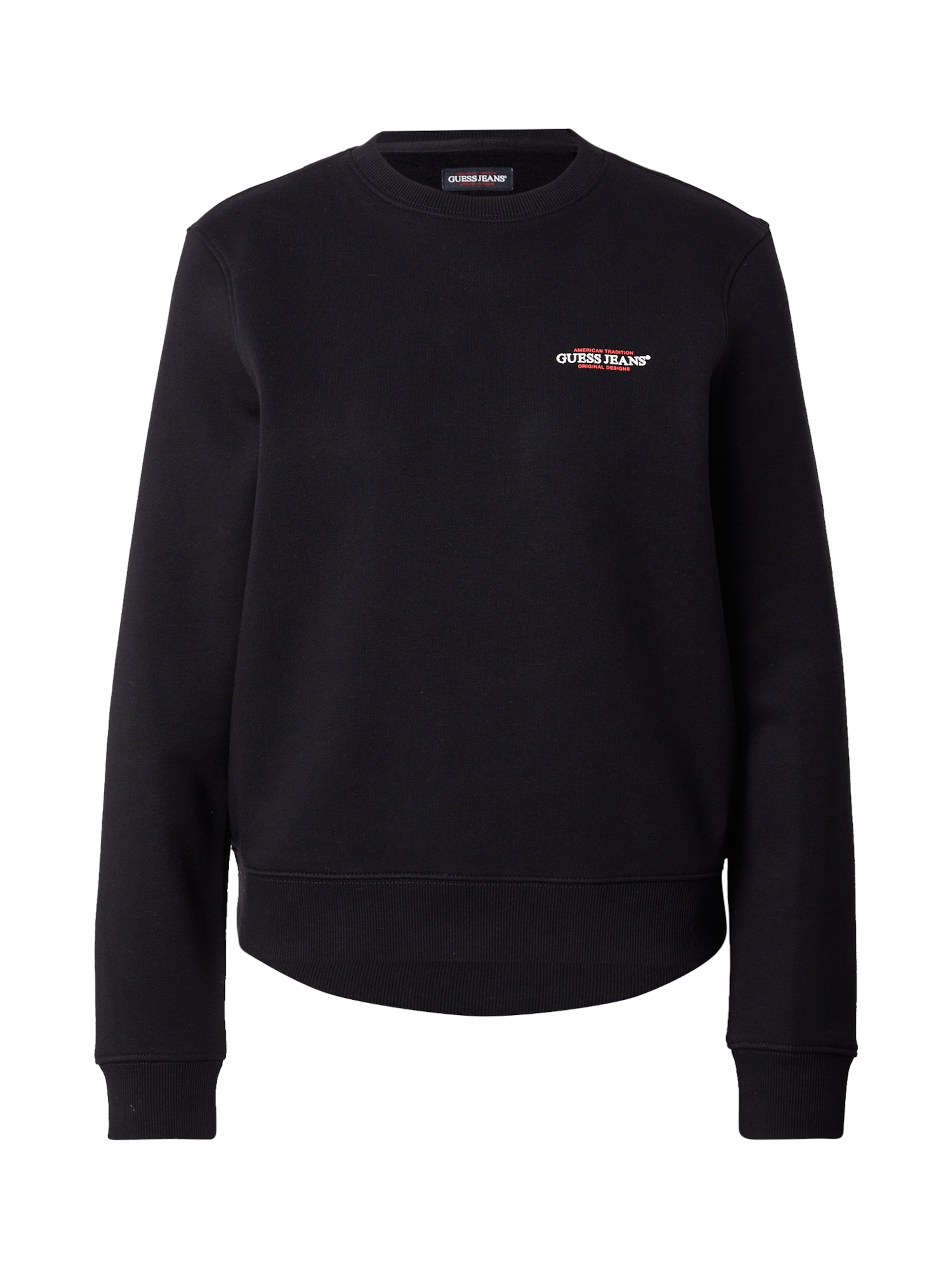 GUESS JEANS Суичър в черно: отпред
