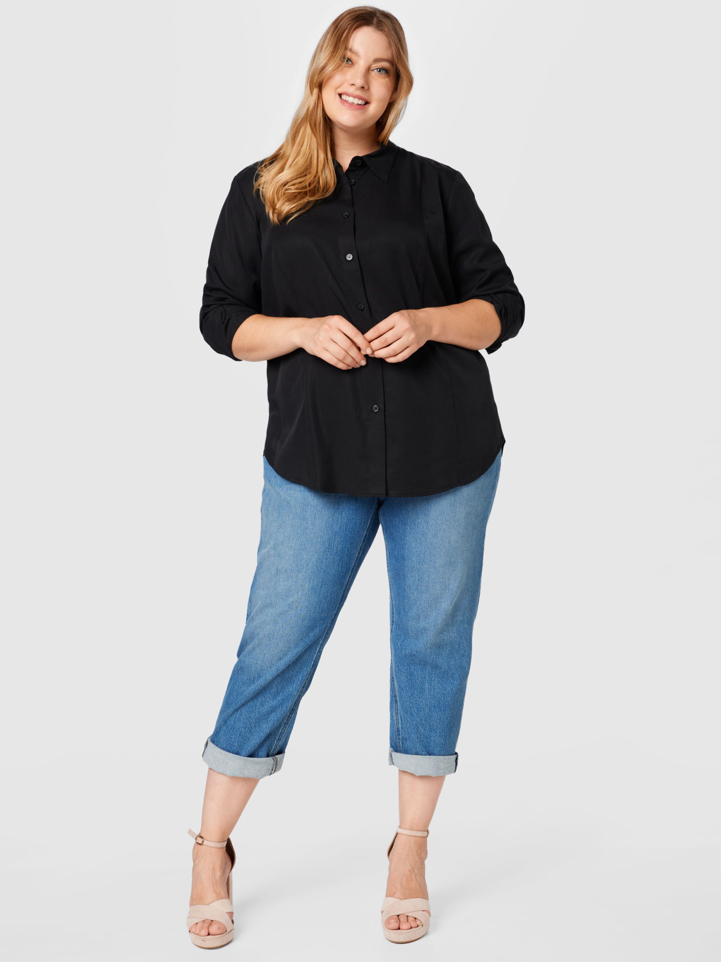 Frauen Große Größen Calvin Klein Curve Bluse in Schwarz - JP34223