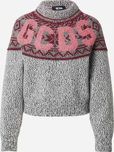 GCDS Neulepaita 'SNOW' värissä meleerattu harmaa / pitaija / tummanpunainen, Tuotenäkymä