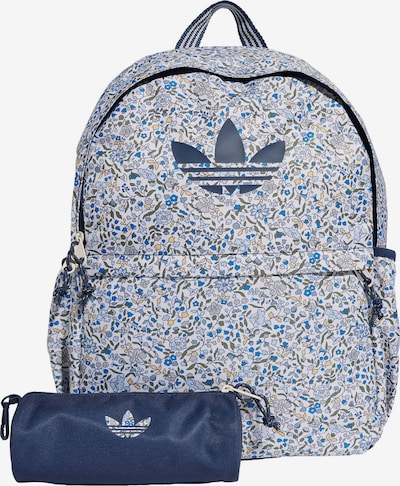 ADIDAS ORIGINALS Ruksak 'Adidas Originals x Liberty London' u azur / tamno plava / maslinasta / bijela, Pregled proizvoda