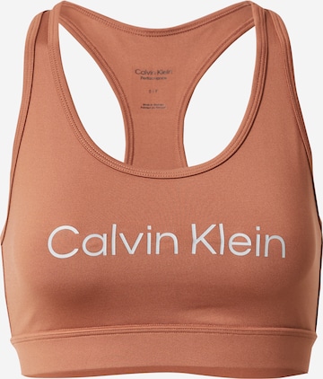 Calvin Klein Sport Bralette Bra in Brown: front