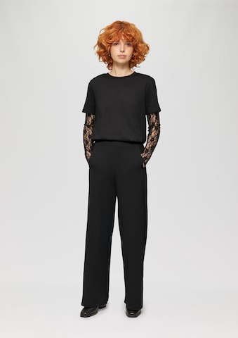 Wide Leg Pantalon QS en noir