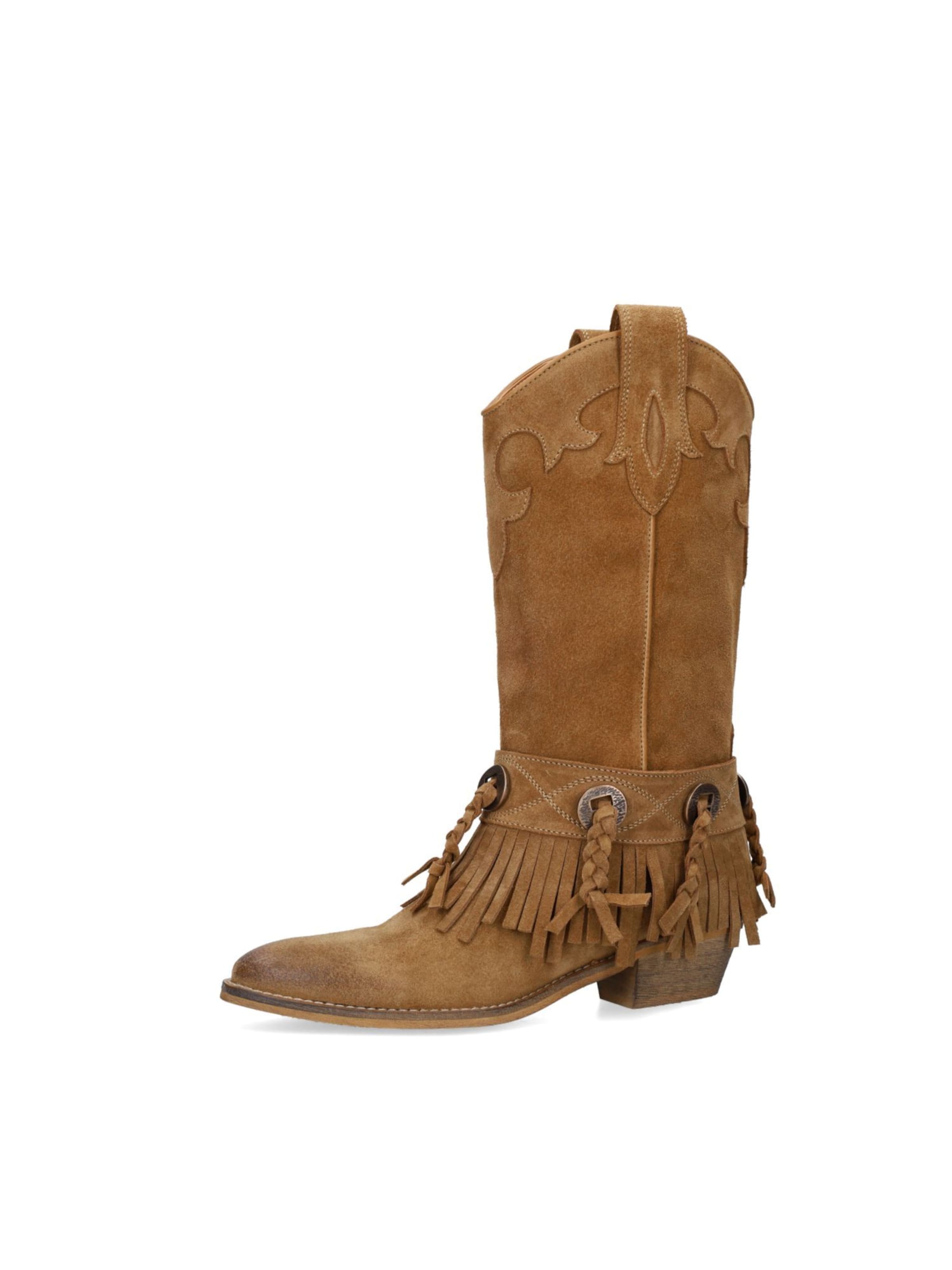 Bottes de cowboy SACHA en beige : devant