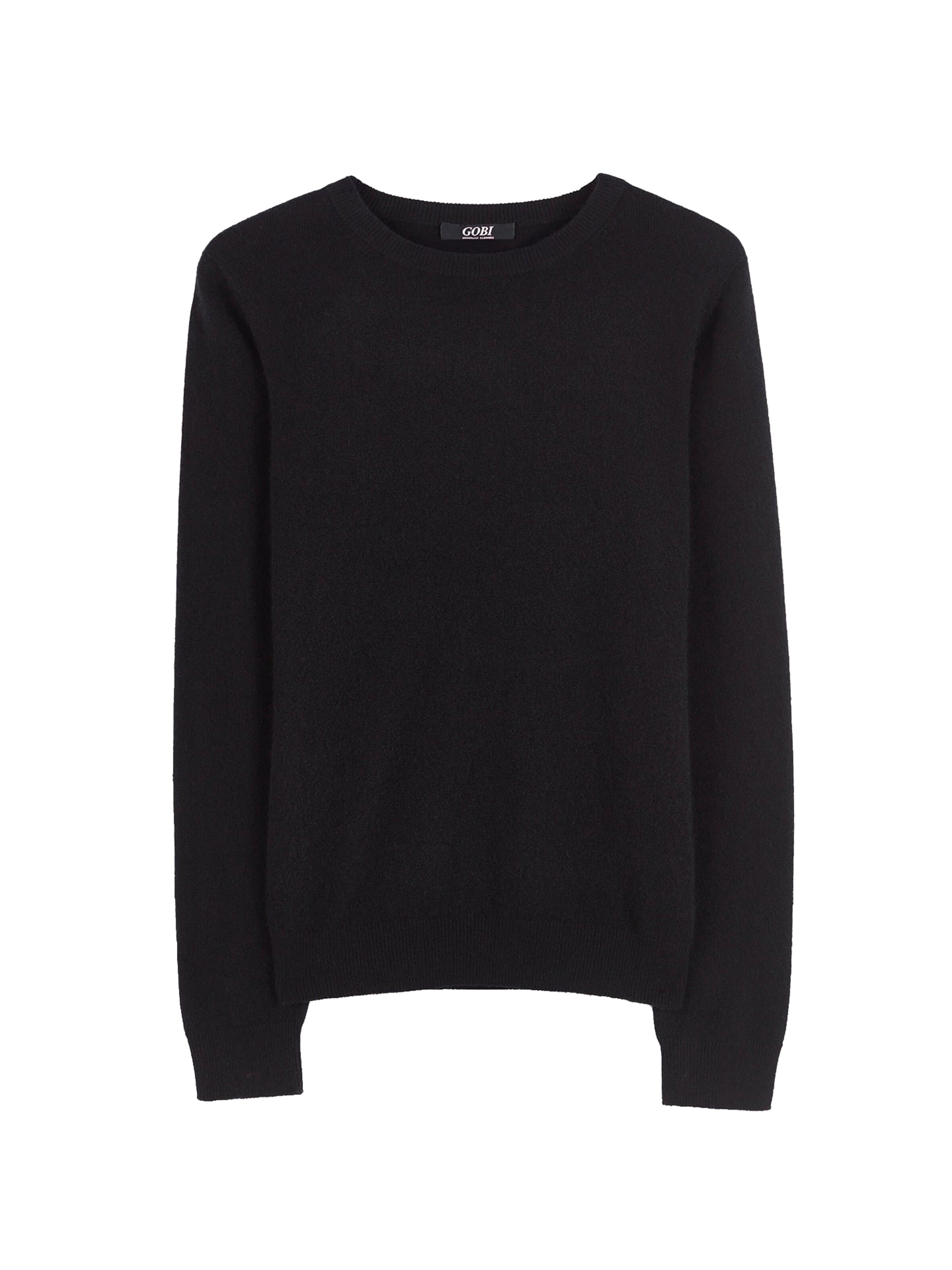 GOBI Cashmere - Jersey 'Women's Essential Cashmere Crewneck Sweater' en negro: frente