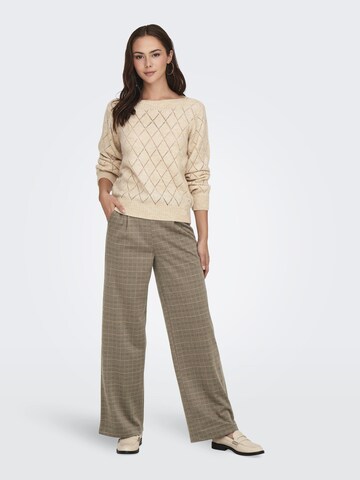 JDY Wide leg Pants 'GEGGO' in Brown