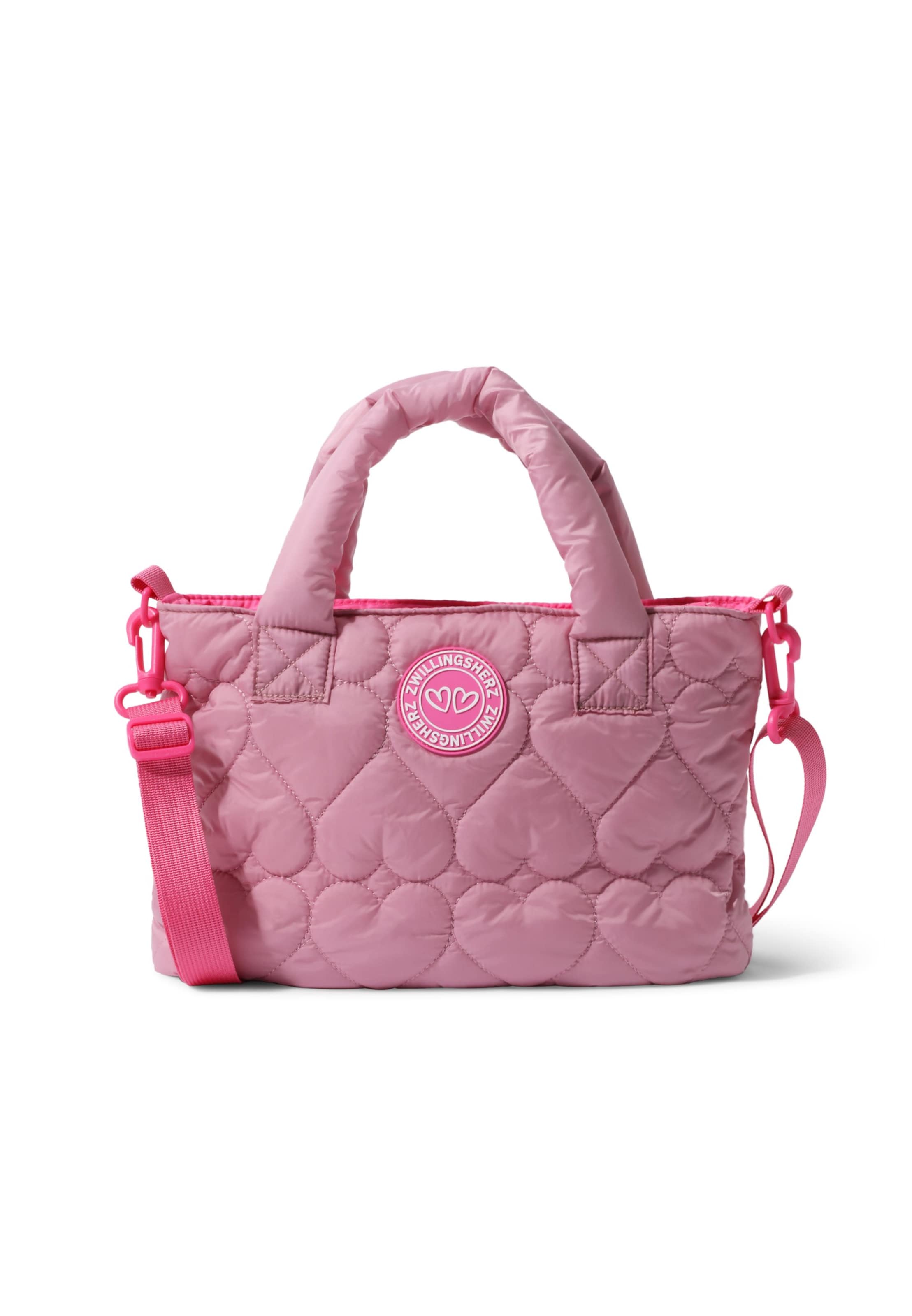 Zwillingsherz Handbag 'Herzsteppung' in Pink: front