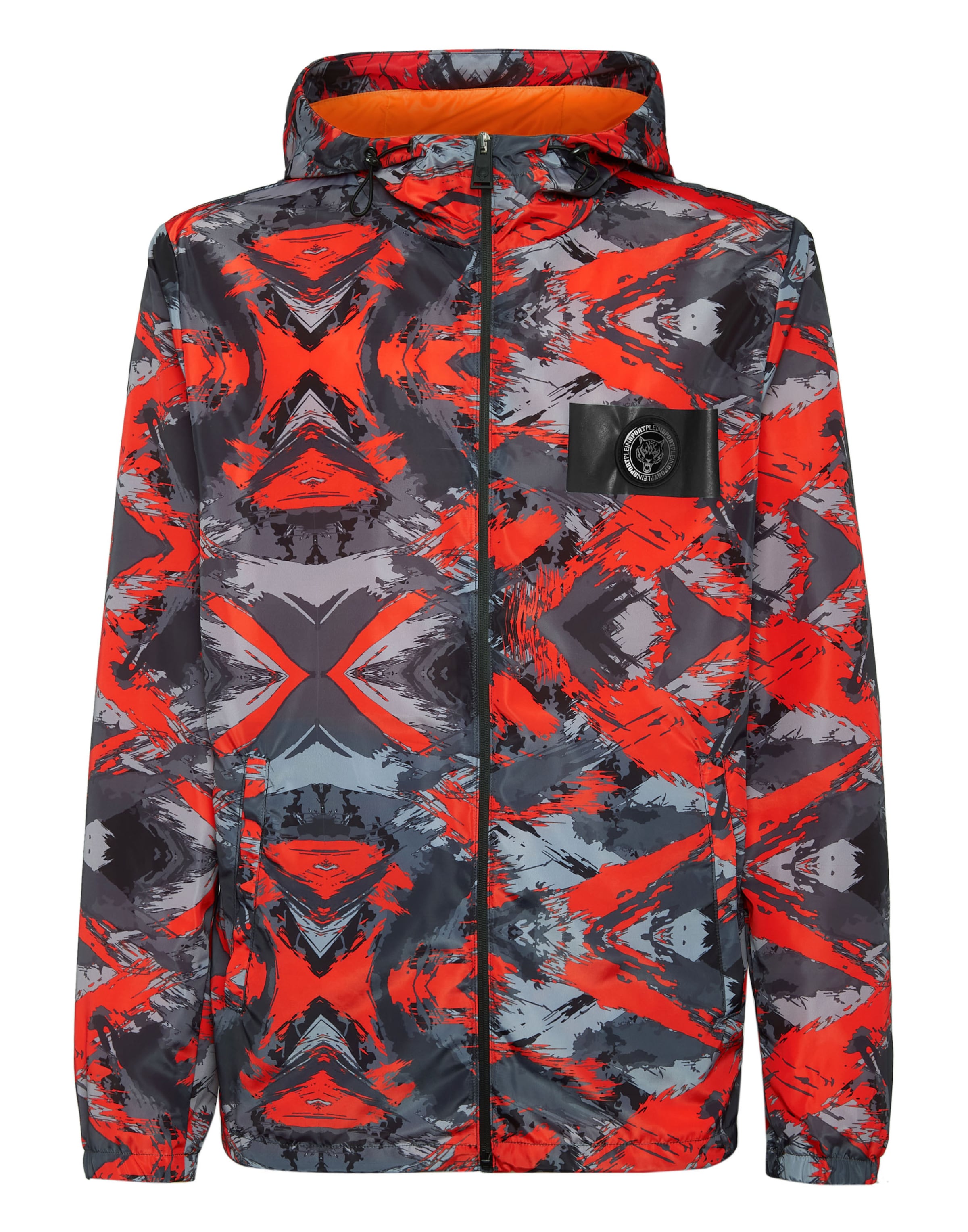 Giacca di mezza stagione Plein Sport di colore grigio / arancione / nero, Visualizzazione prodotti