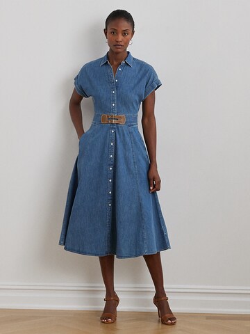 Lauren Ralph Lauren Платье-рубашка в Синий: спереди