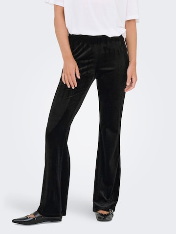 ONLY - Acampanado Pantalón 'ONLSMOOTH' en negro: frente