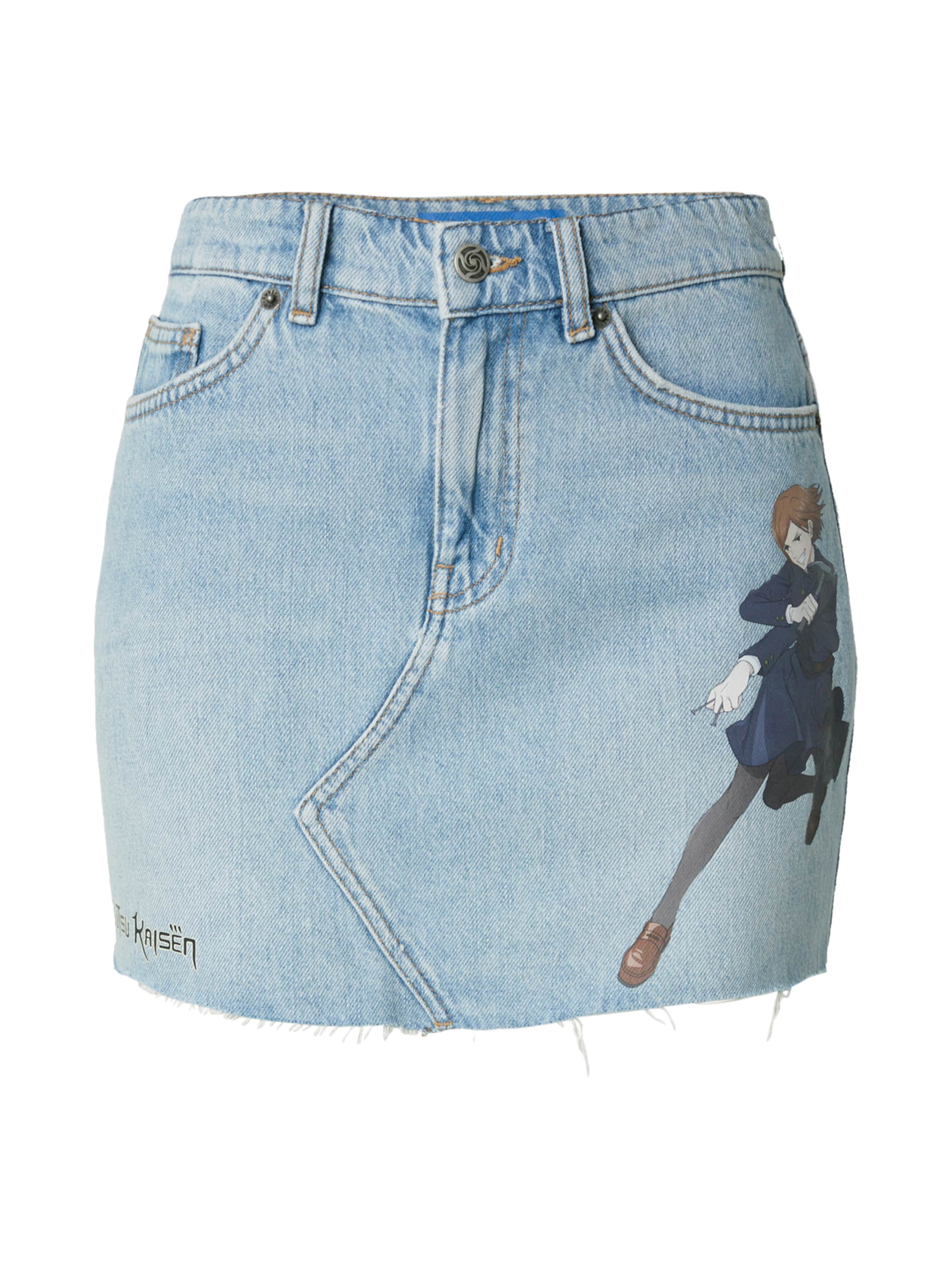 HUGO Jupe 'Gadele' en bleu marine / bleu clair / gris foncé / noir, Vue avec produit