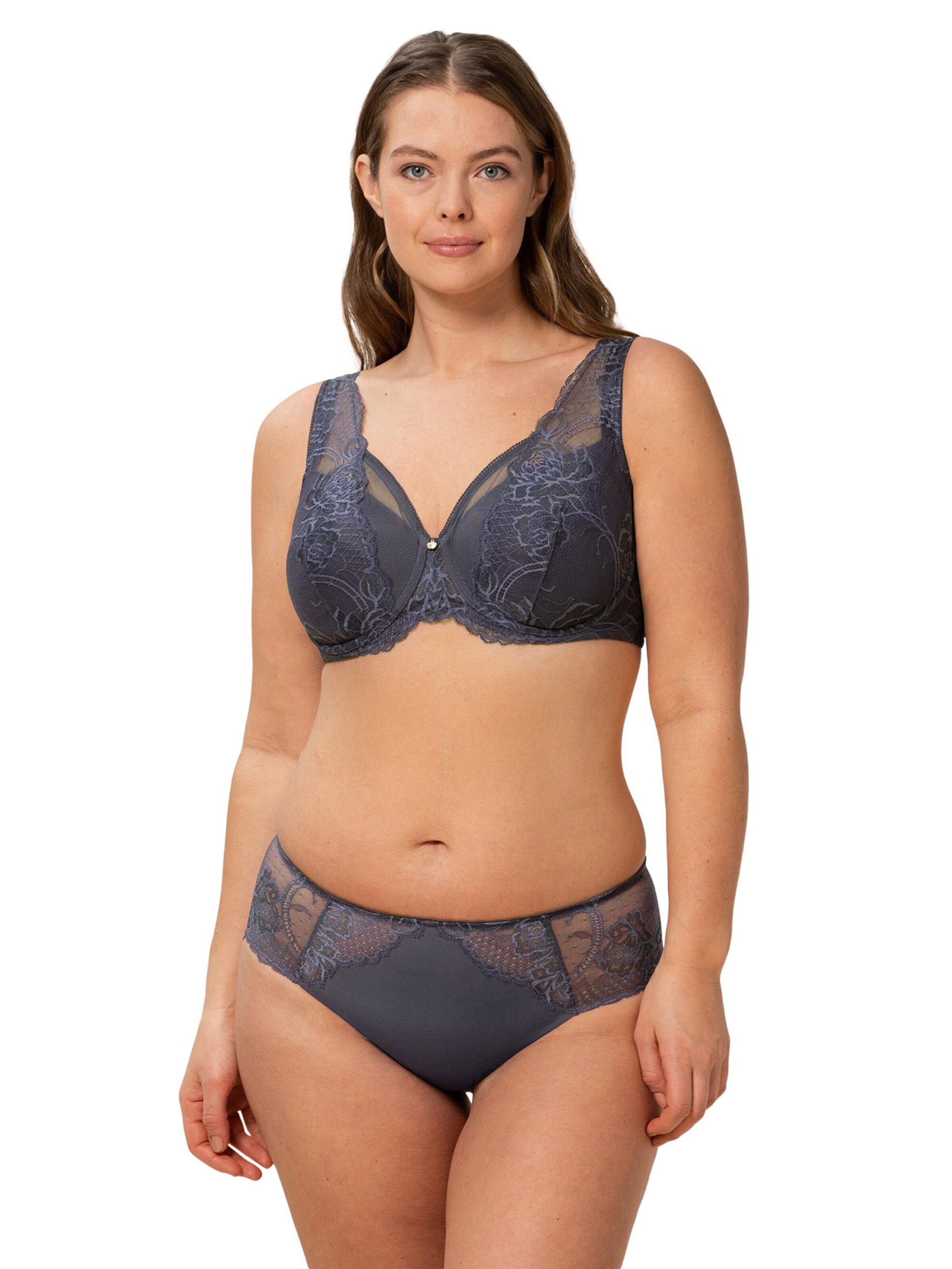 TRIUMPH Maxislip ' Wild Peony Florale ' in Grau: Vorderseite