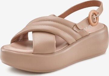 LASCANA Sandals in Beige: front