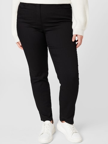 SAMOON Slimfit Spodnie 'Betty' w kolorze czarny: przód