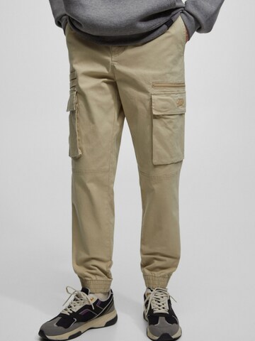 Pull&Bear Tapered Cargo trousers in Beige