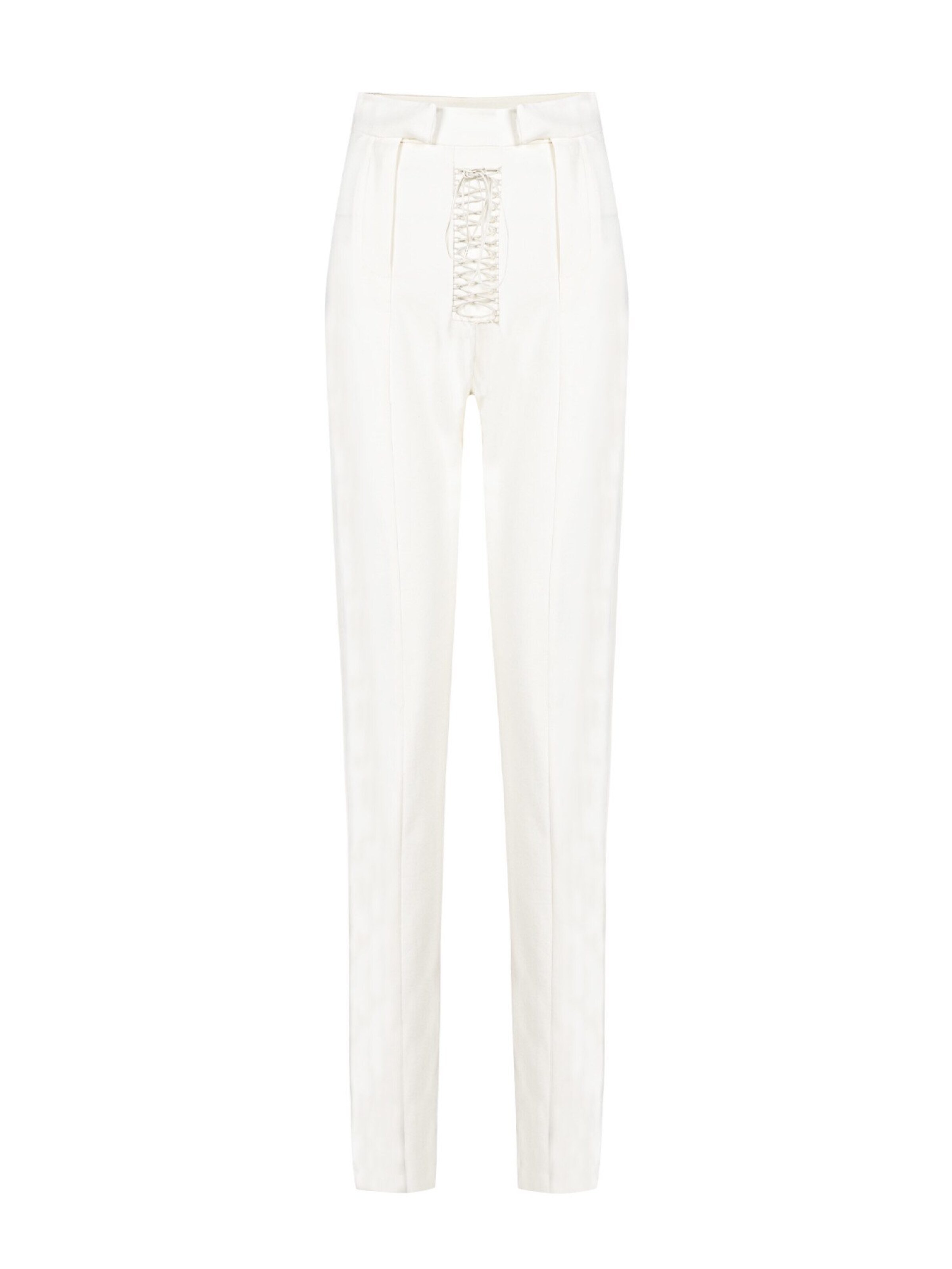 Coupe slim Pantalon à pince PCFG en blanc : devant
