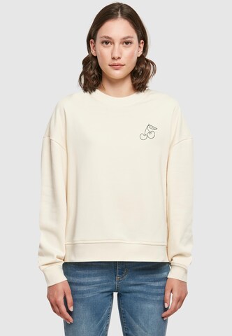 Merchcode Sweatshirt 'Cherry' in Wit: voorkant