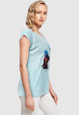 ABSOLUTE CULT Shirt 'Aquaman - Battle Silhouette' in Blauw