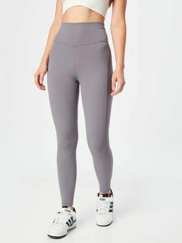 ADIDAS SPORTSWEAR Skinny Sporthose 'Studio Luxe Wind Super-High-Waisted Rib' in Grau: predná strana