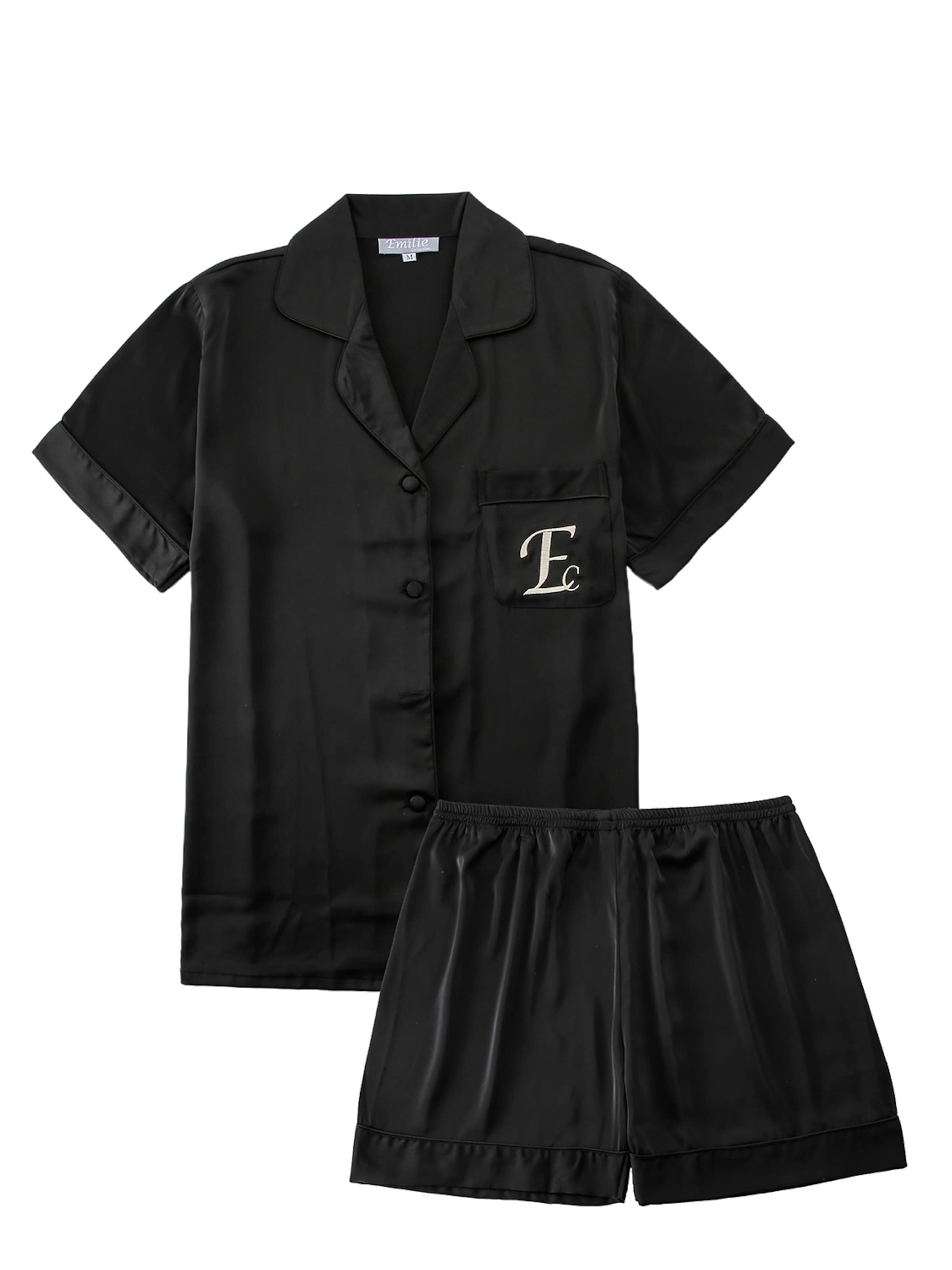 Emilie collection Pajama 'Pyjama' in Black: front