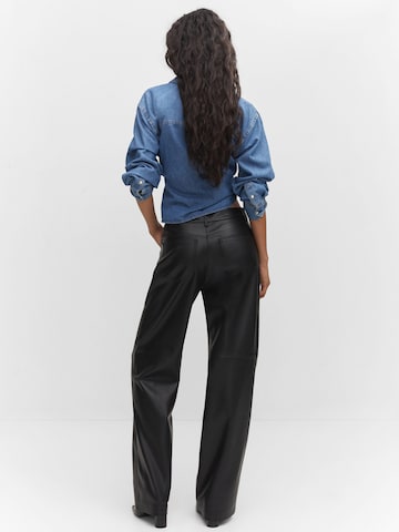 MANGO Regular Pants in Black