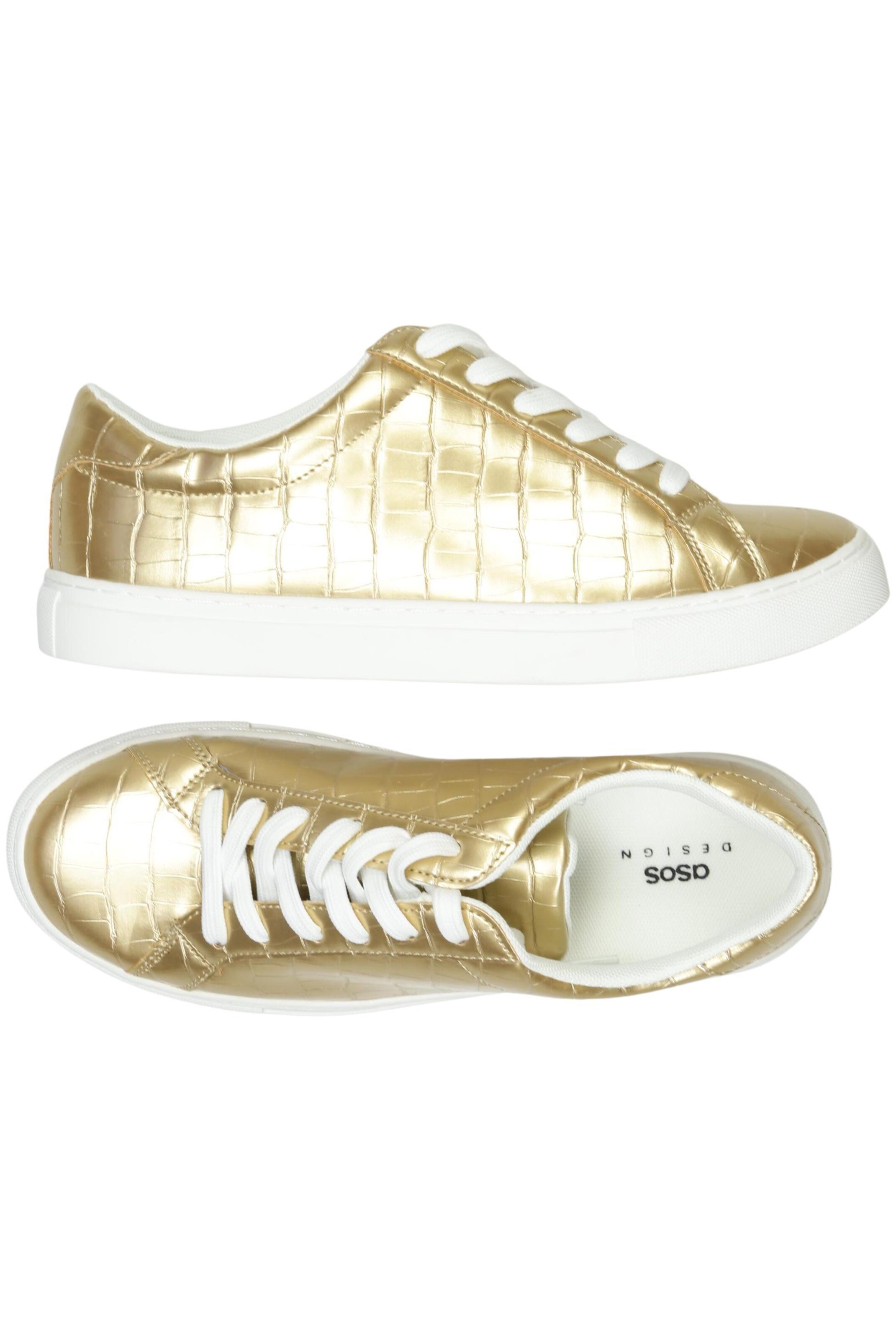 ASOS DESIGN Curve Sneakers & Trainers in 39 in Gold: front