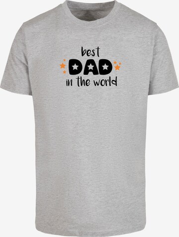 Merchcode Shirt ' Fathers Day - Best Dad In The World' in Grijs: voorkant
