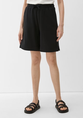 s.Oliver Wide Leg Shorts in Schwarz: predná strana