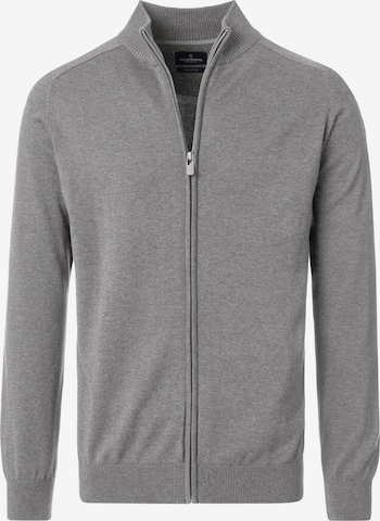 CASAMODA Knit Cardigan 'Basic' in Grey: front