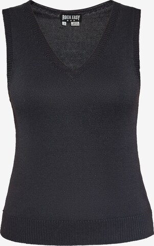 ROCKEASY Knitted Top in Black: front