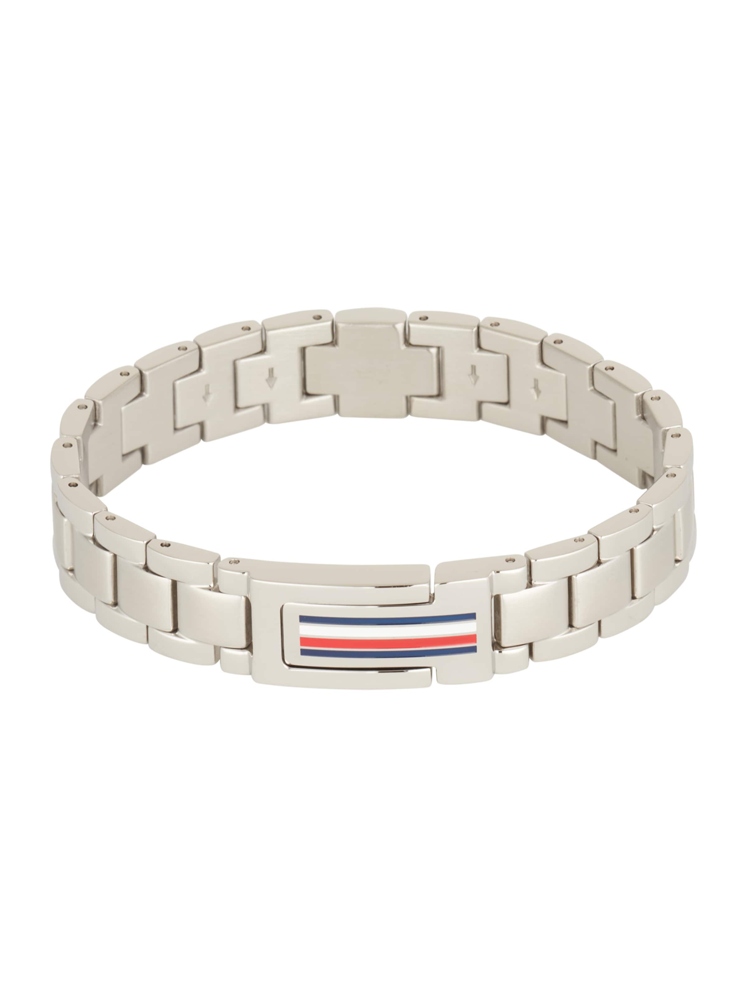 TOMMY HILFIGER Bracelet 'MASON' en bleu marine / rouge / argent / blanc, Vue avec produit